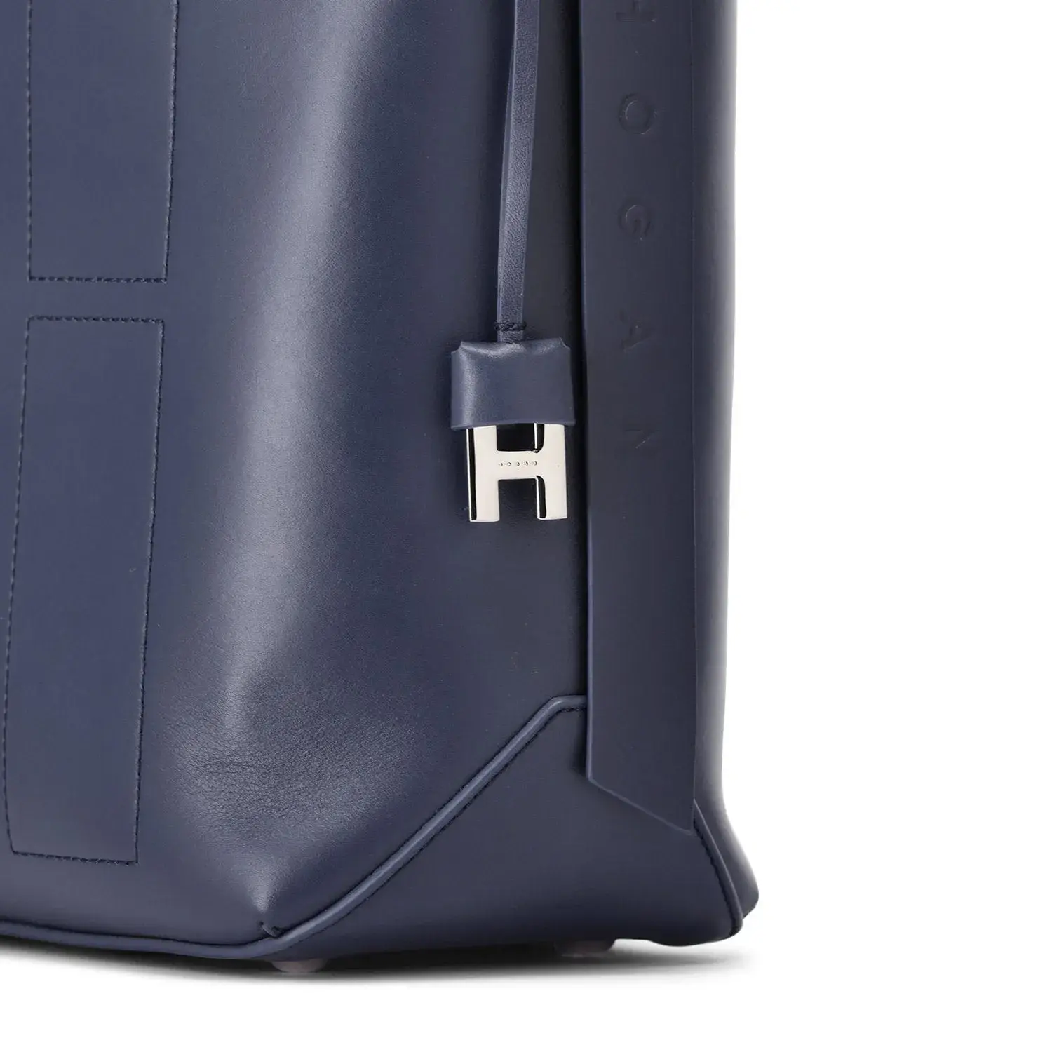 Elegante blaue Leder-Hobo-Tasche