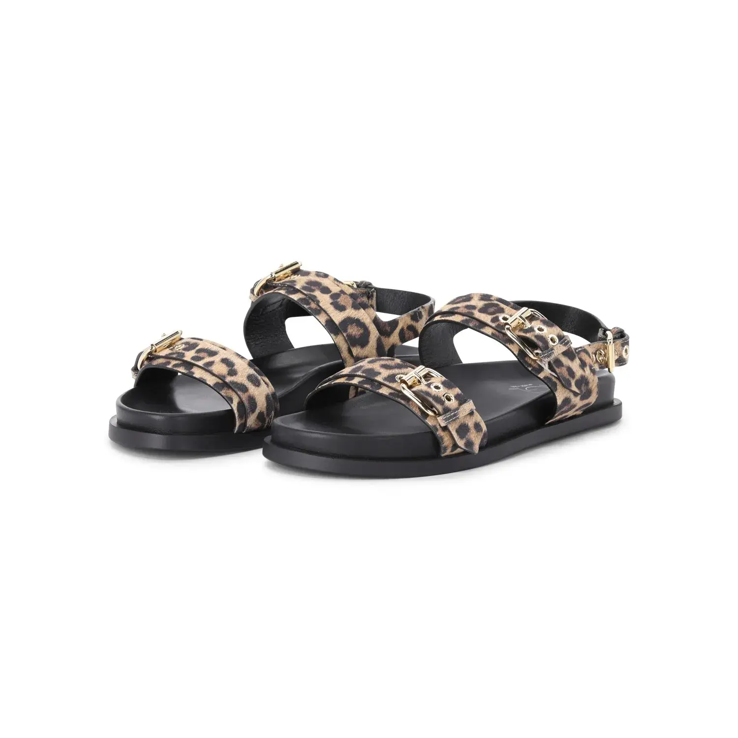 Leopard Print Schnallen Sandalen