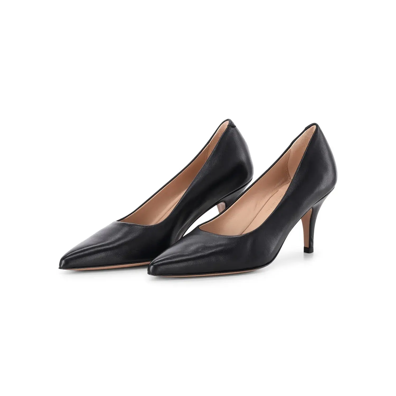 Elegante Leder Pumps mit spitzer Spitze