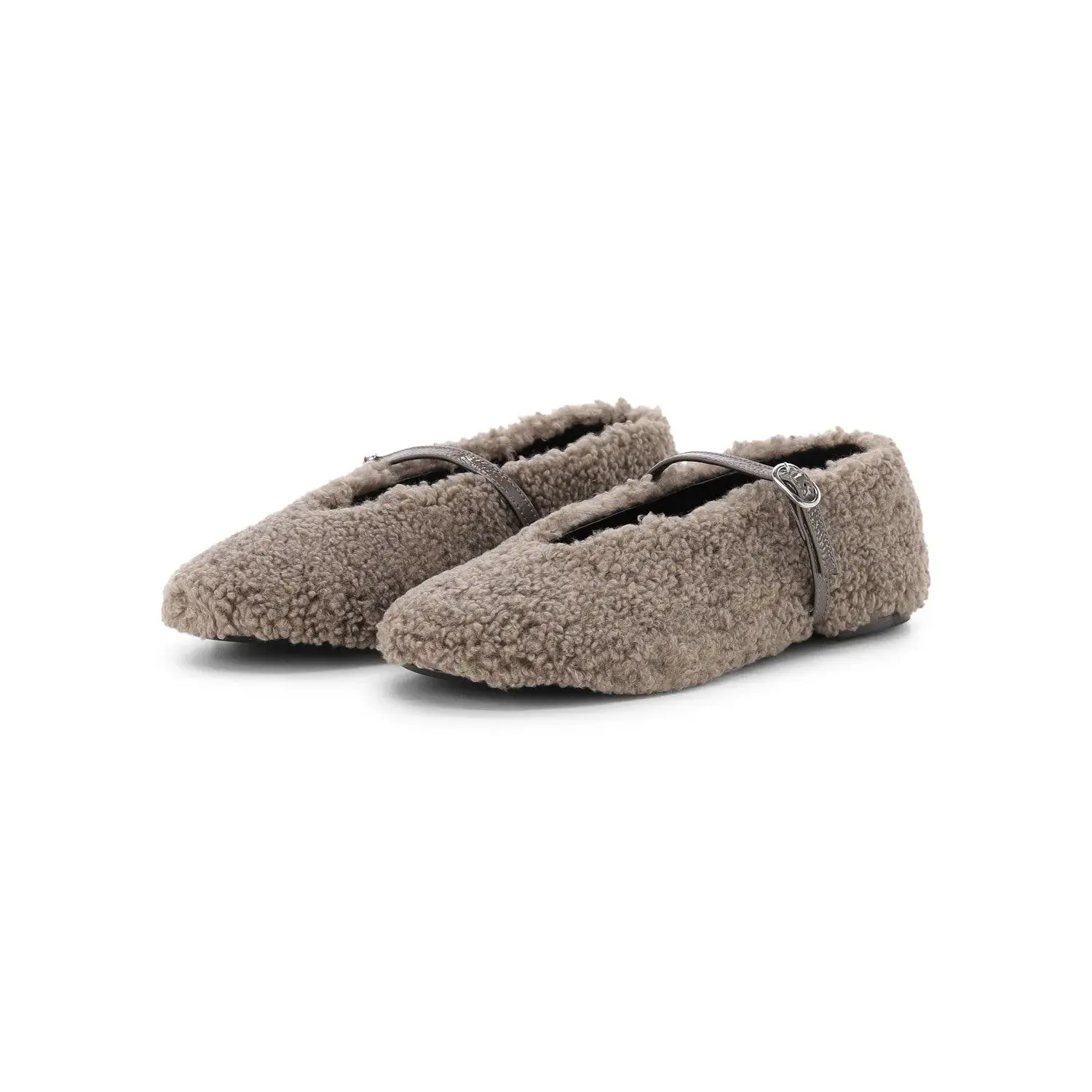 Fuzzy Mary Jane Ballerina Flats