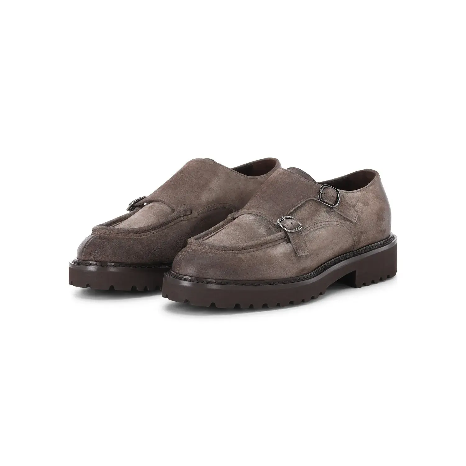Doppel-Monk-Schuhe aus Wildleder