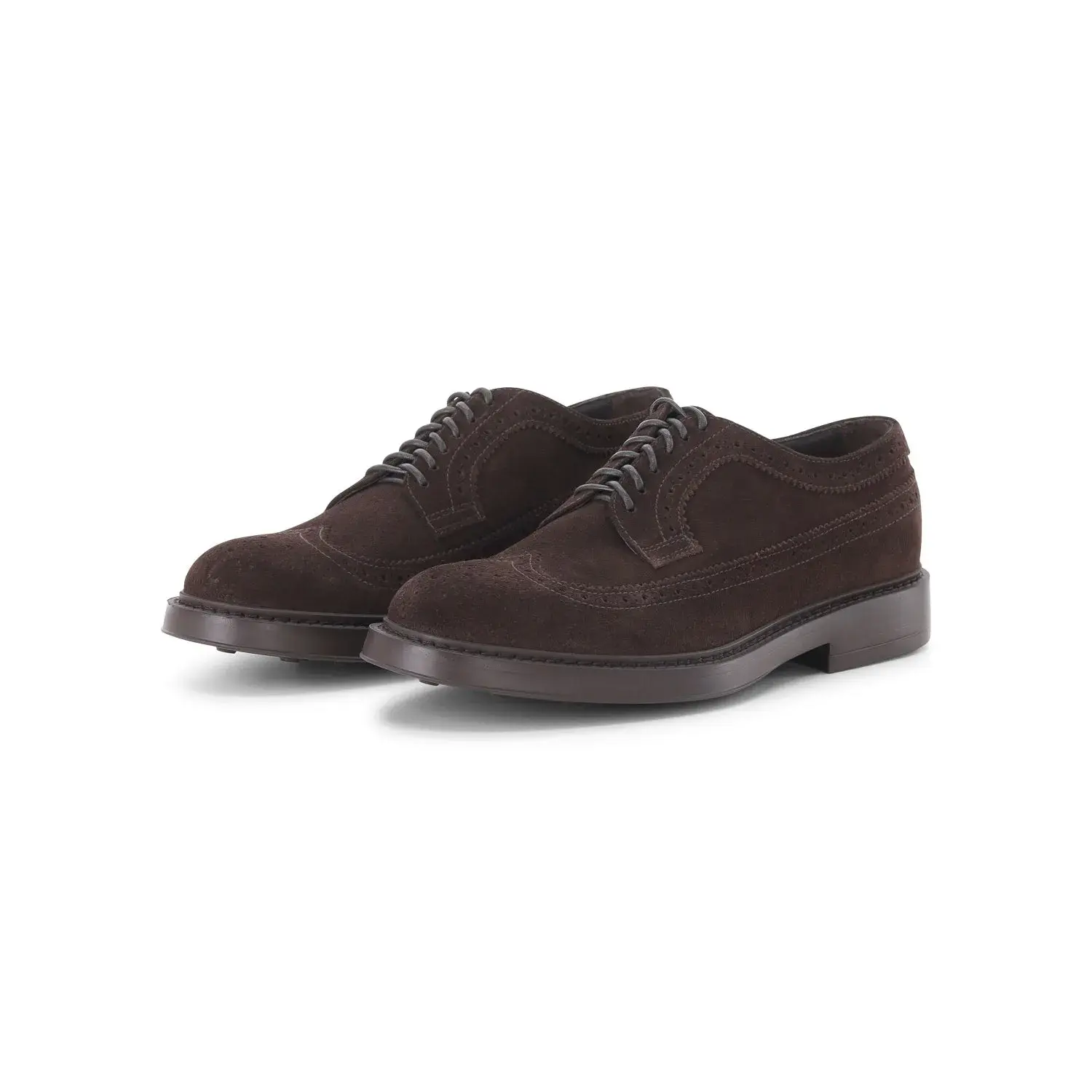 Oxford-Schnürschuhe aus Wildleder mit Flügelkappe