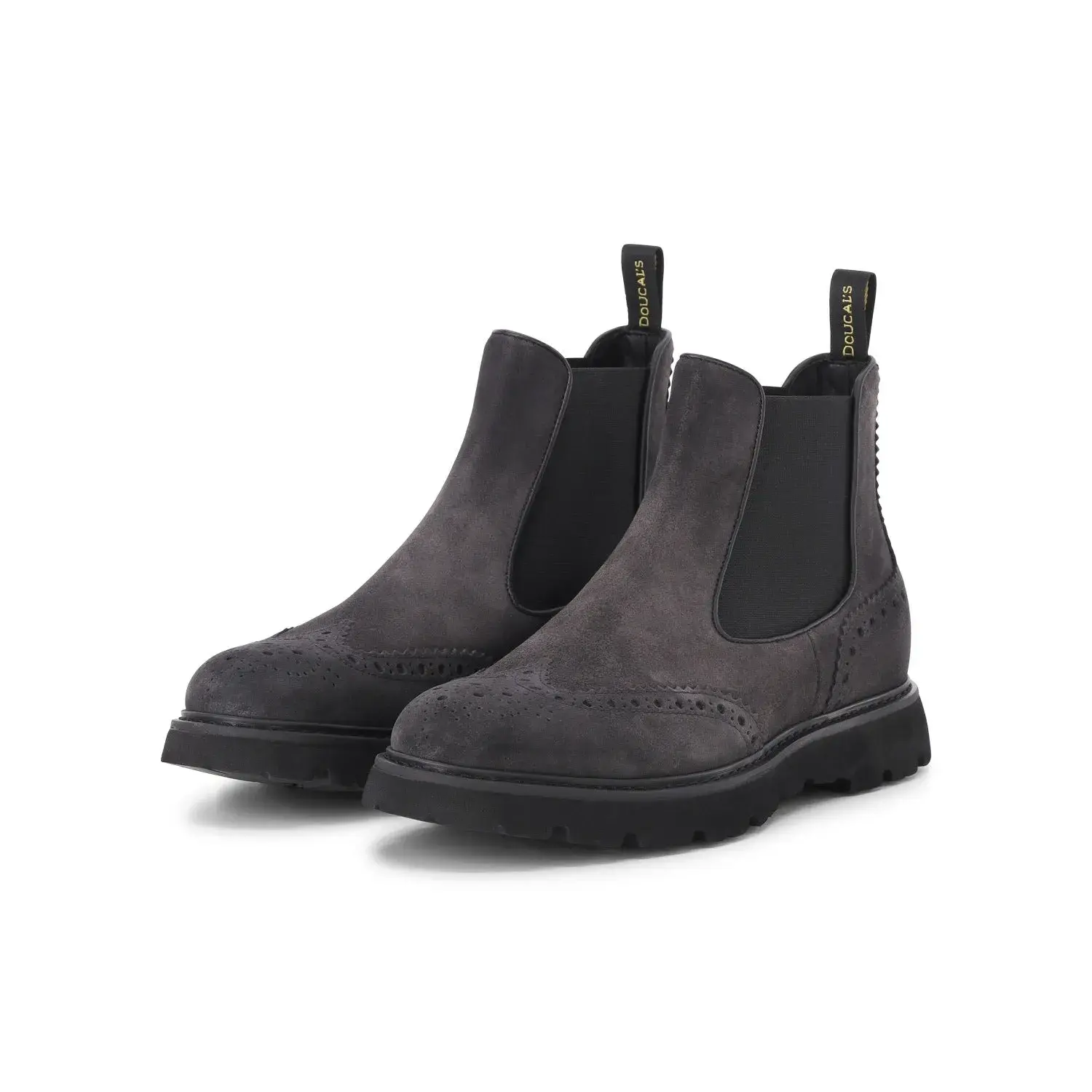 Chelsea Boots mit Flügelkappe aus Wildleder