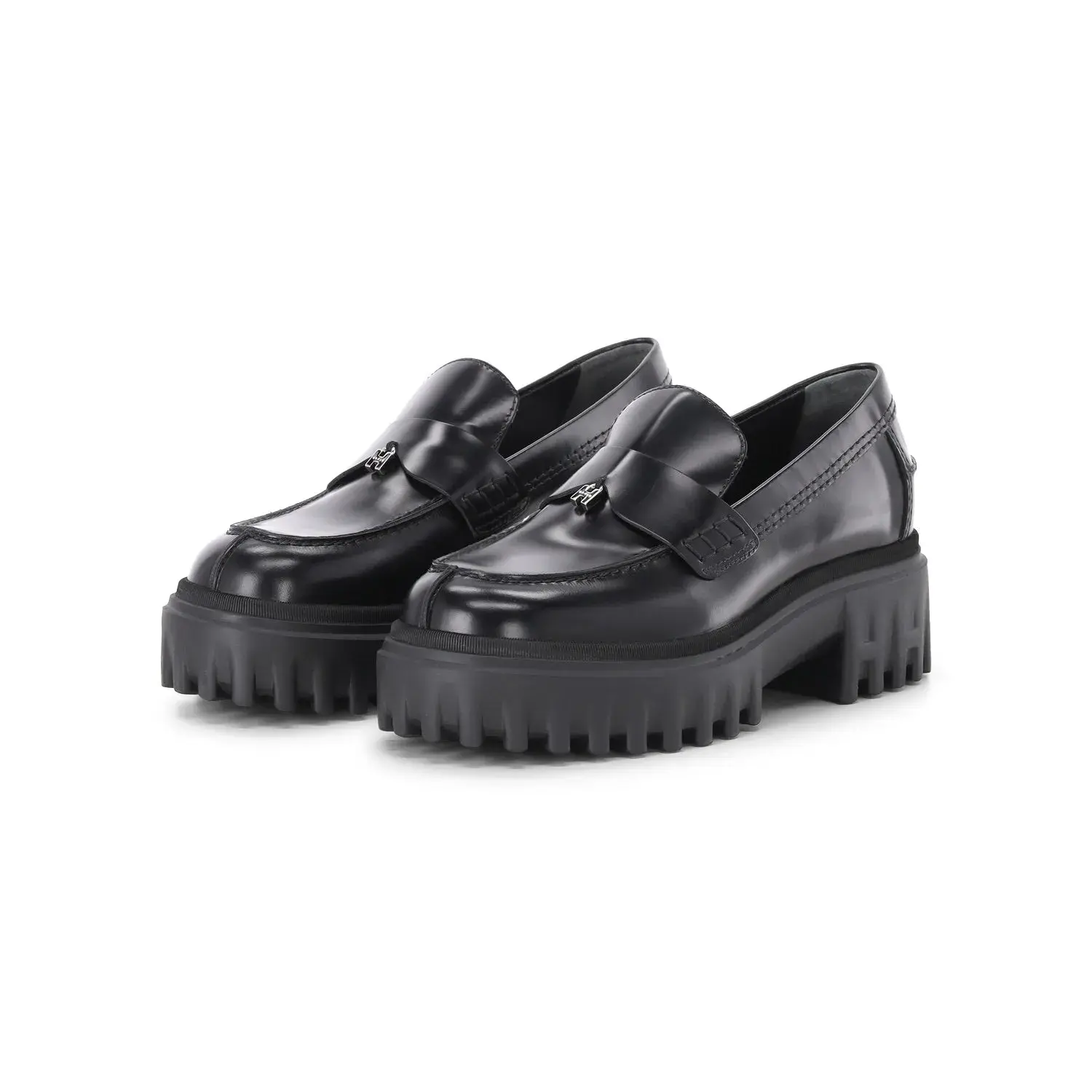 Klobige Leder Loafer mit Profilsohle