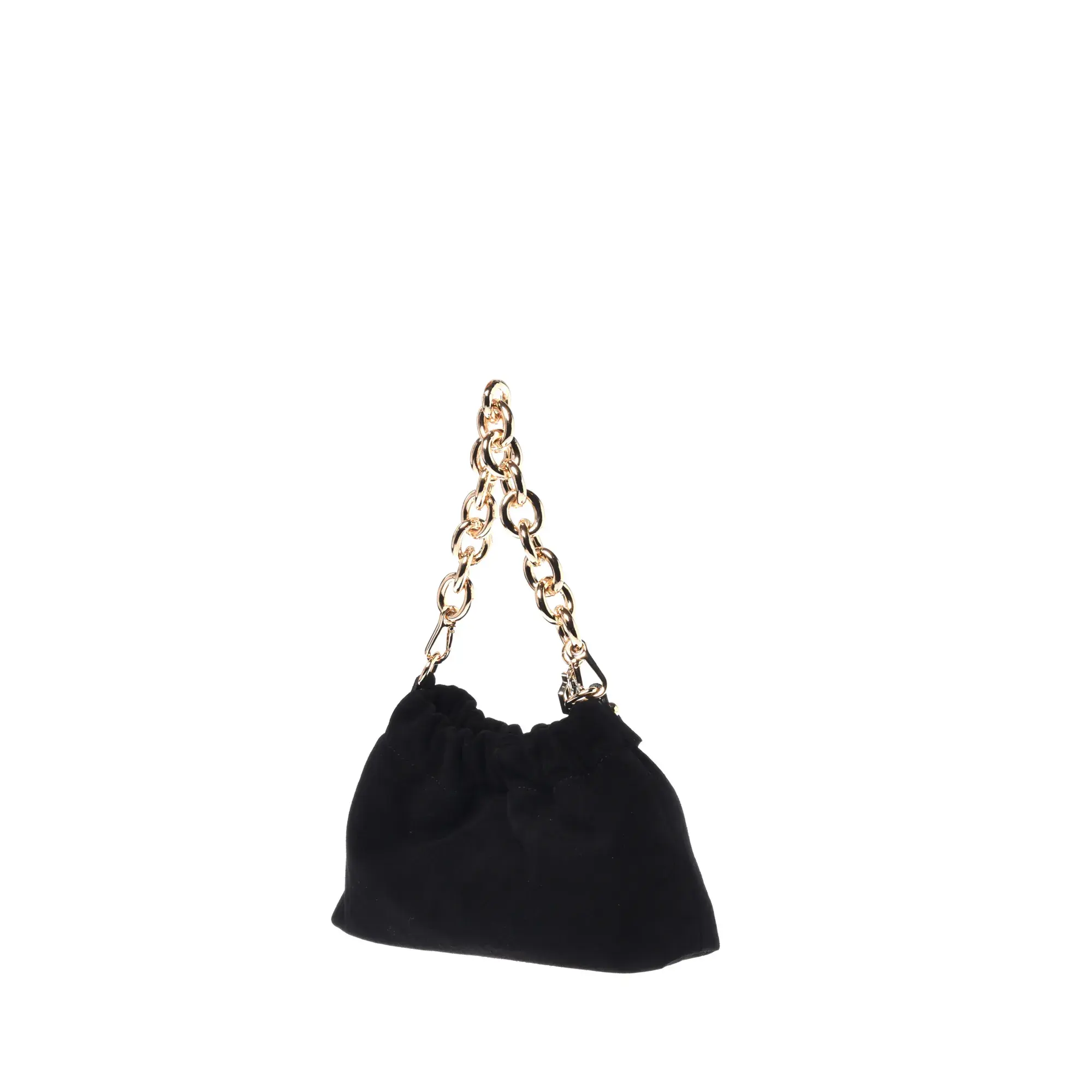 Schwarze Wildleder Handtasche mit Kettengriff