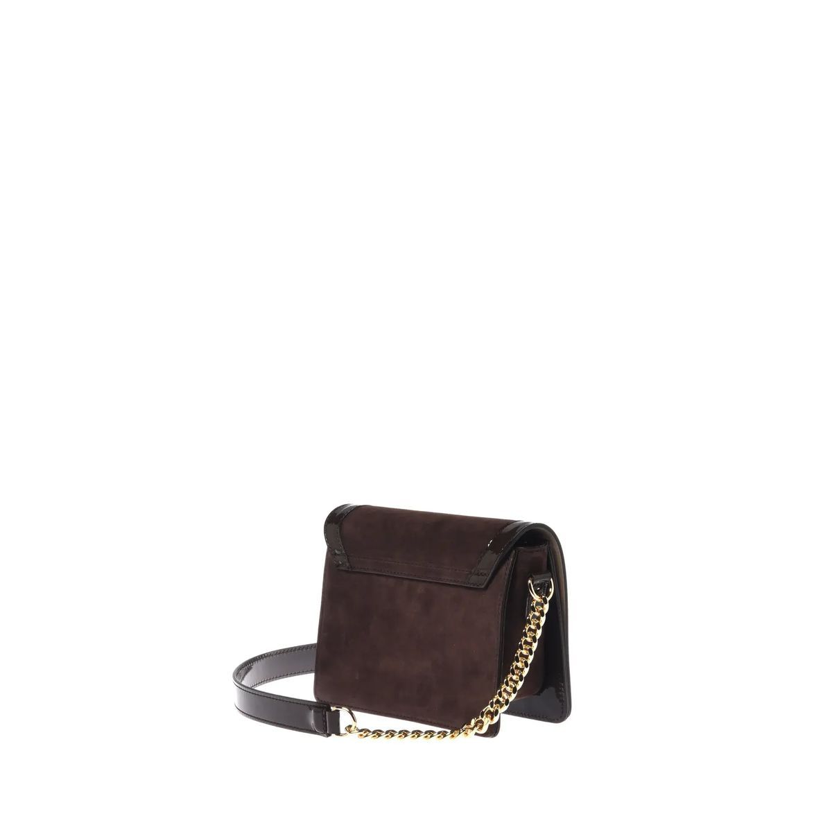Strukturierte Crossbody-Tasche aus Leder & Wildleder