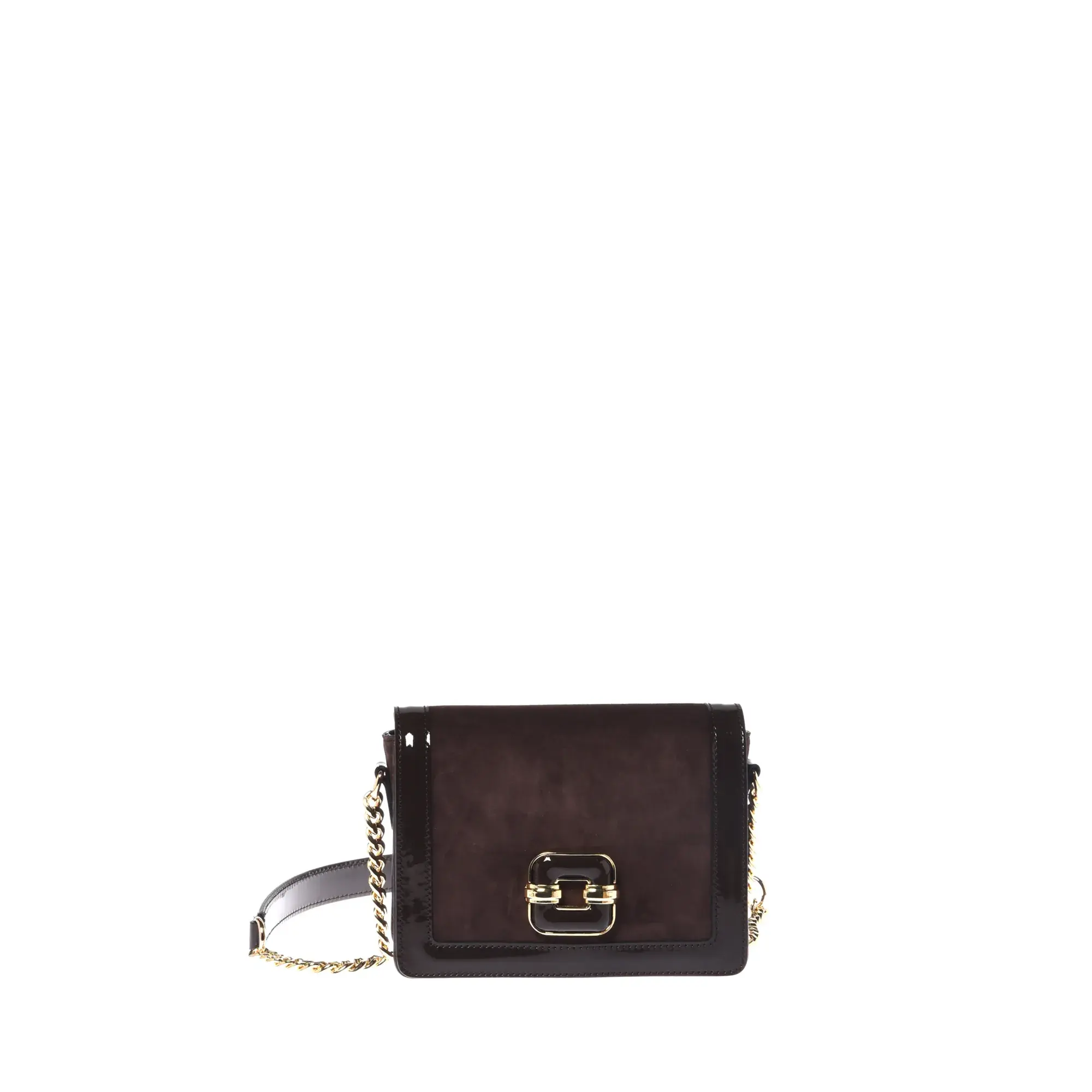 Strukturierte Crossbody-Tasche aus Leder & Wildleder