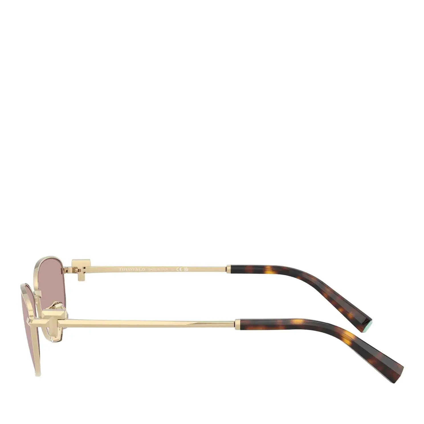 Ovale Sonnenbrille mit goldenem Gestell