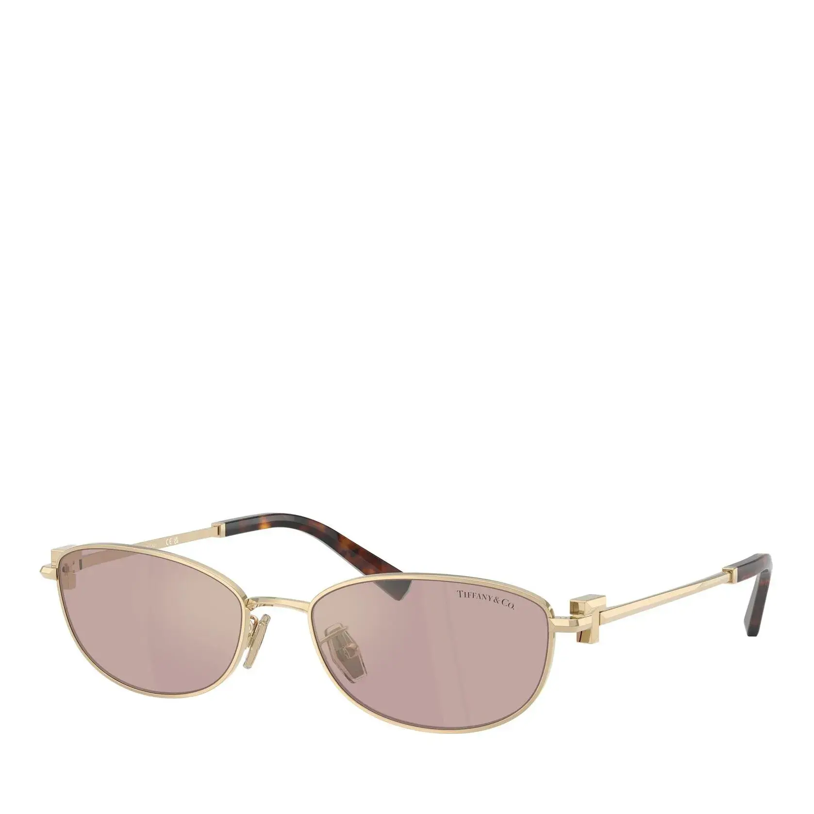 Ovale Sonnenbrille mit goldenem Gestell
