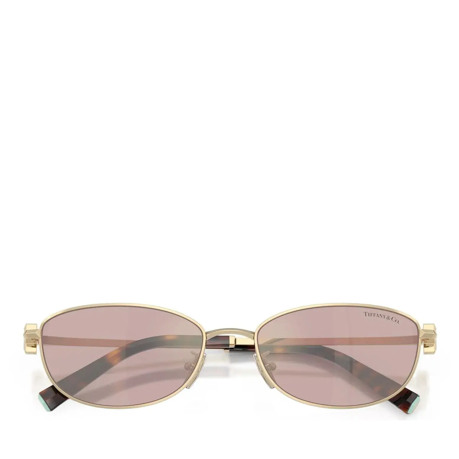 Ovale Sonnenbrille mit goldenem Gestell