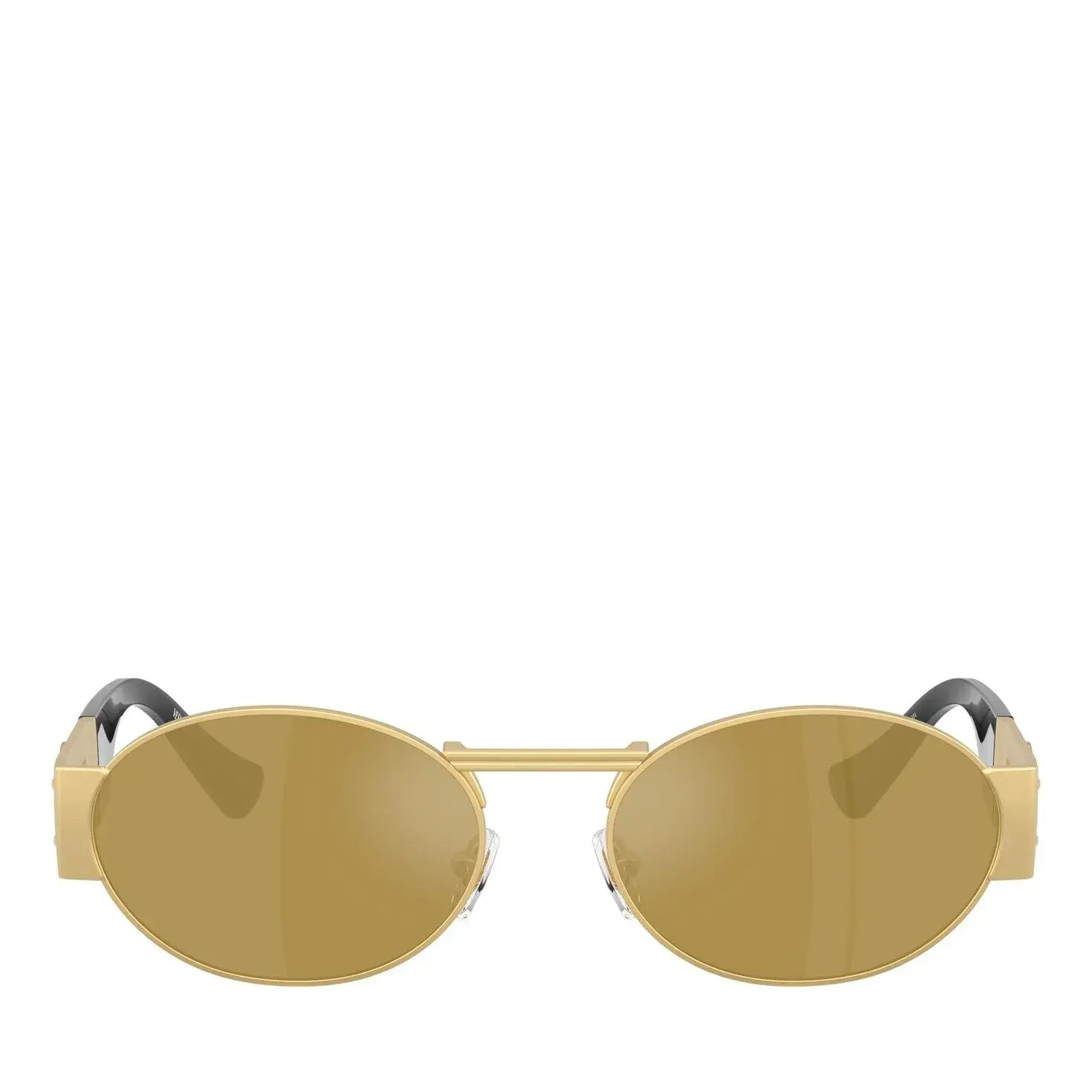 Versace Goldene Sonnenbrille mit ovalem Rahmen