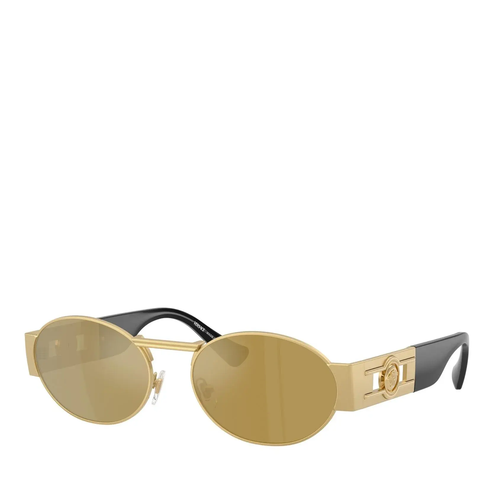 Versace Goldene Sonnenbrille mit ovalem Rahmen