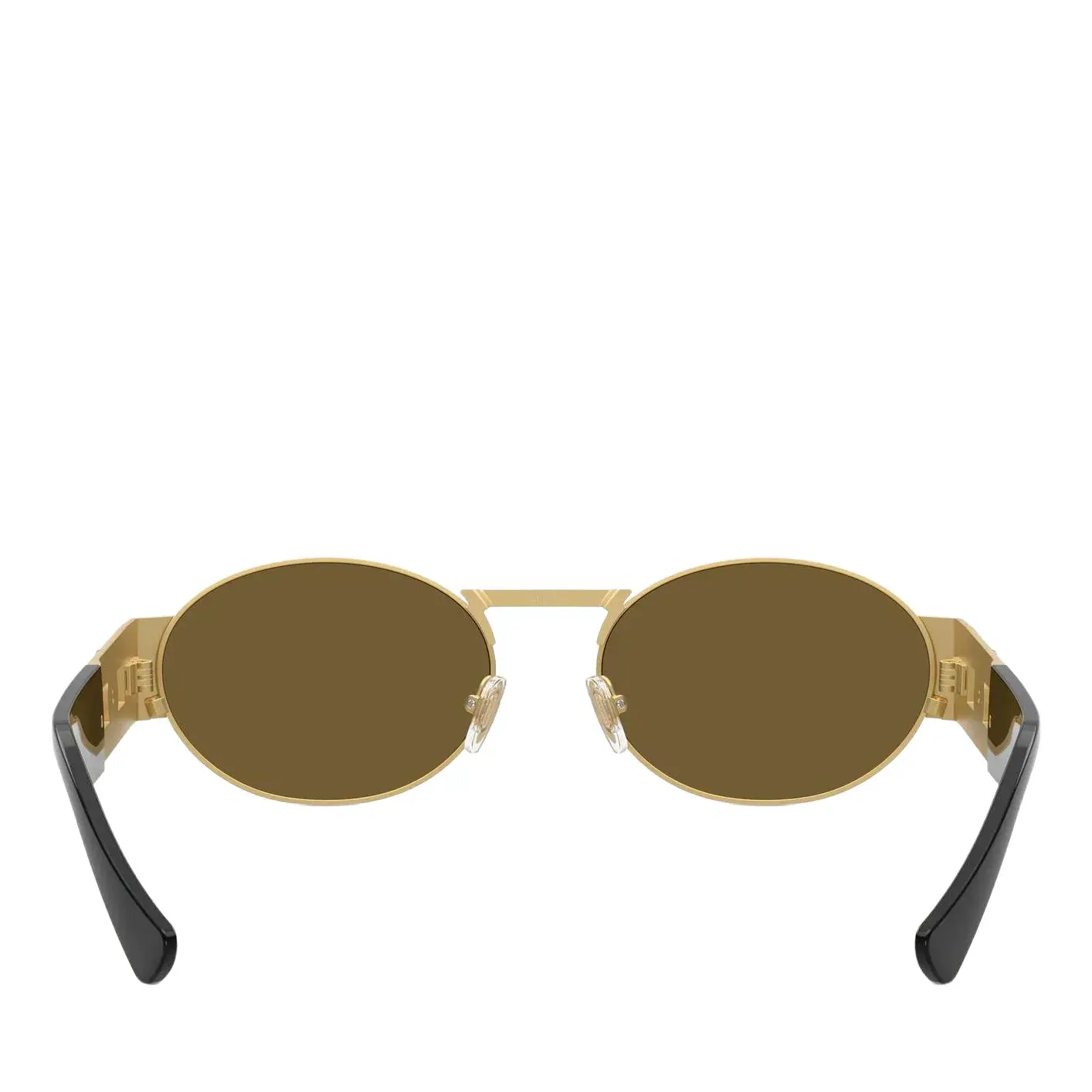Versace Goldene Sonnenbrille mit ovalem Rahmen
