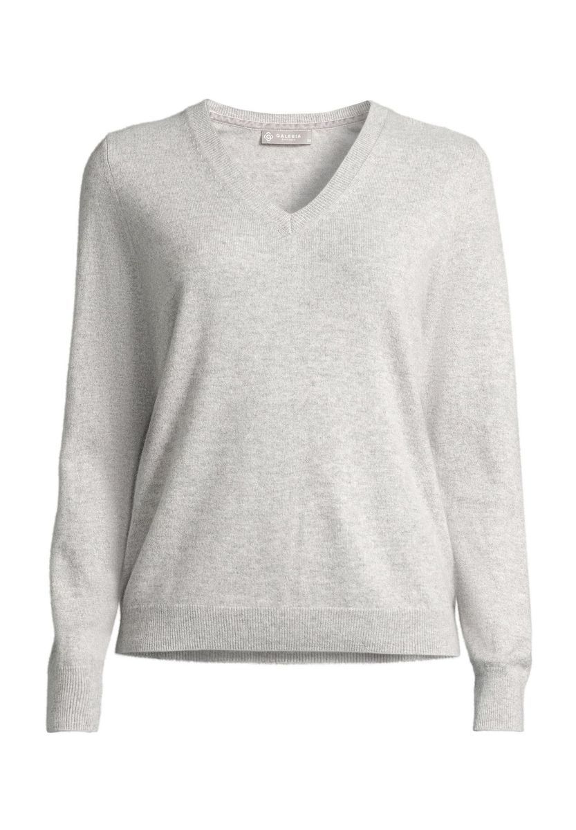Klassischer Kaschmir-Pullover mit V-Ausschnitt