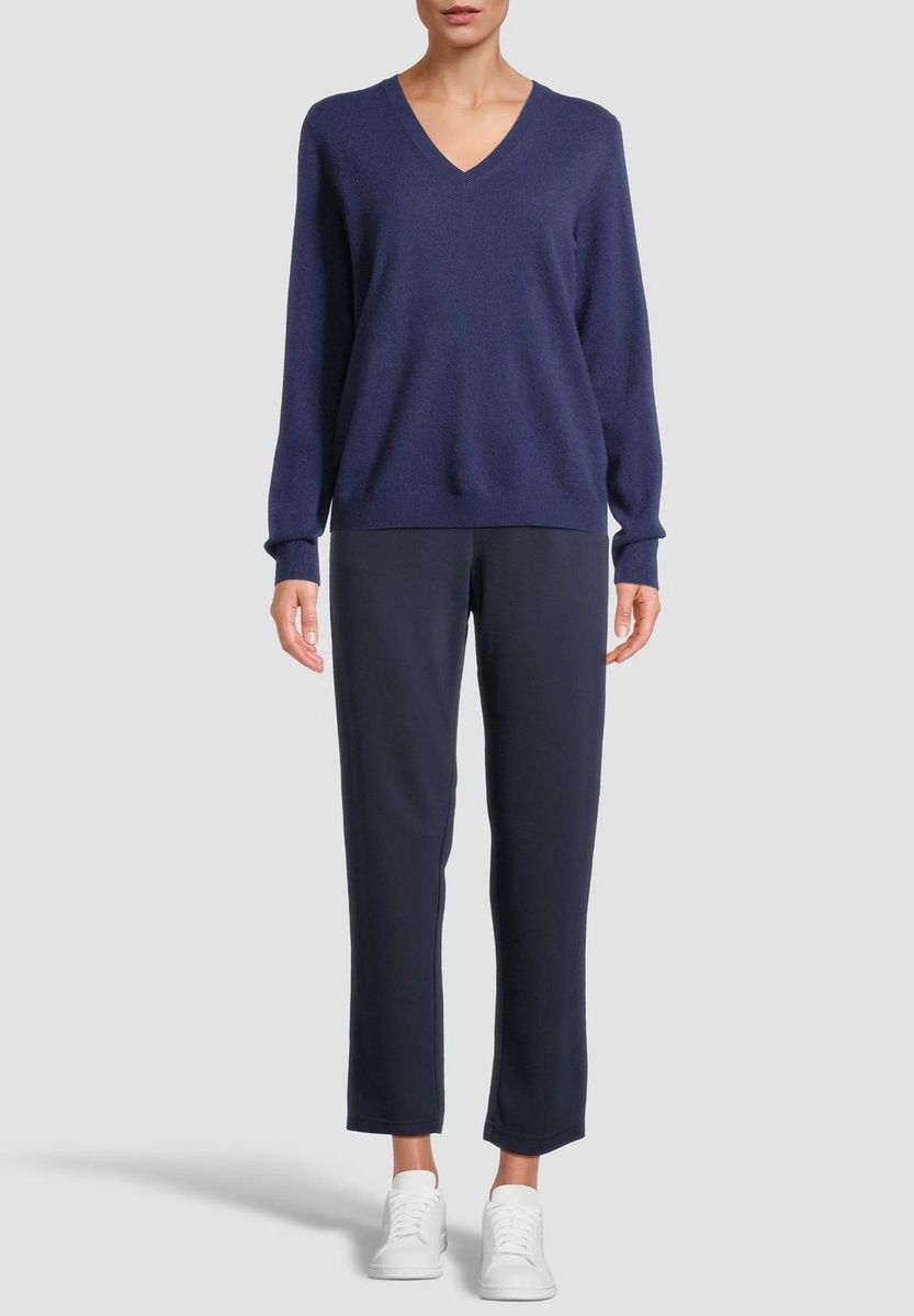 Klassischer Kaschmir V-Ausschnitt Pullover