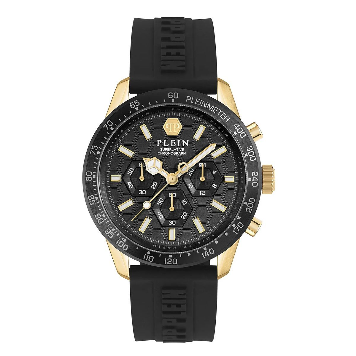 Herren Chronograph Uhr Schwarz und Gold