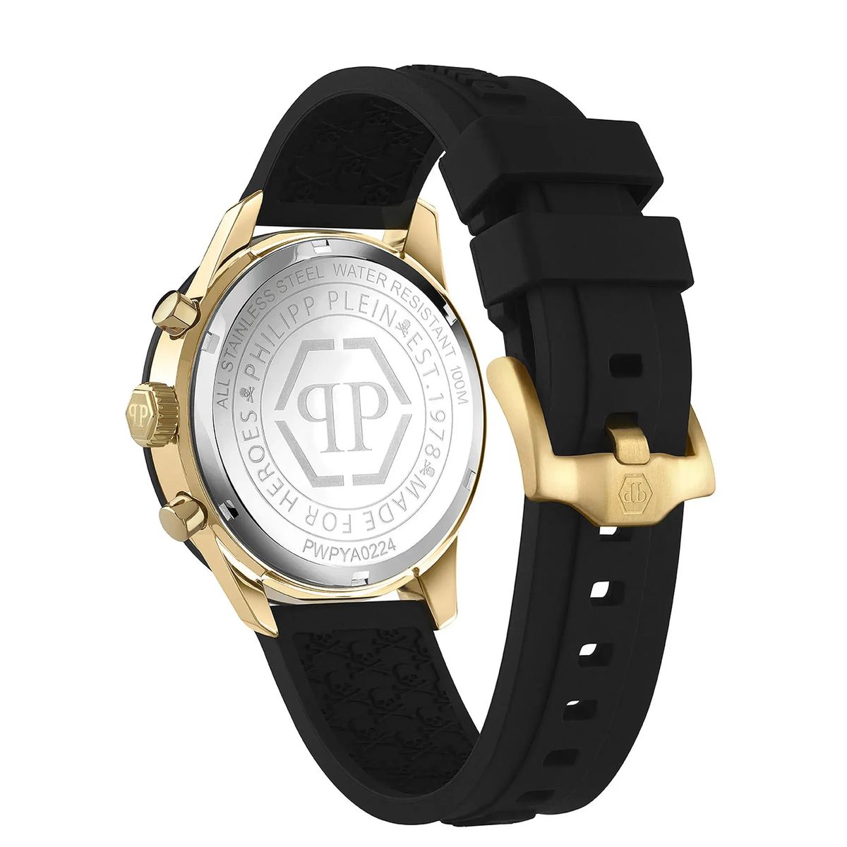 Herren Chronograph Uhr Schwarz und Gold