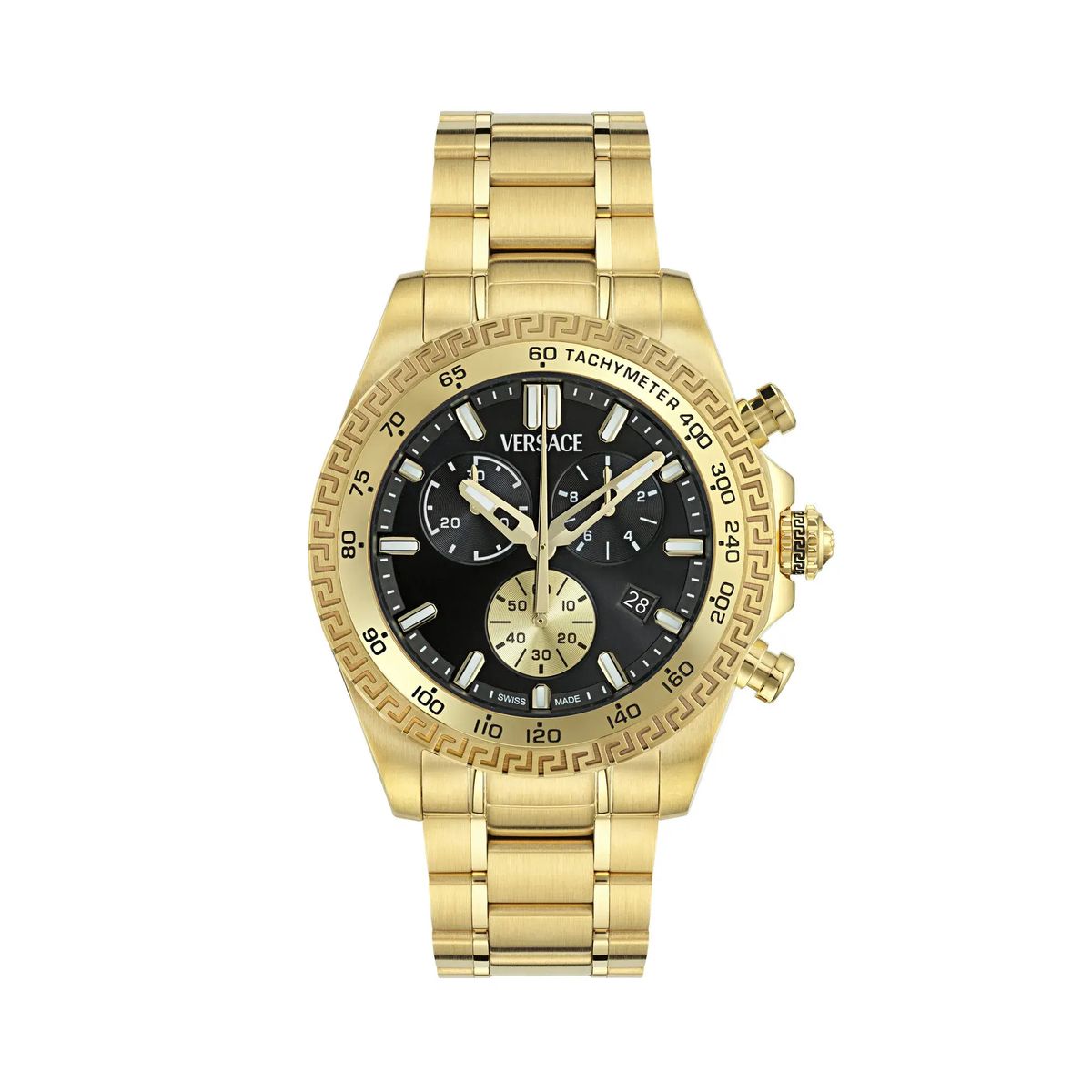 Unisex Goldfarbene Chronograph Uhr