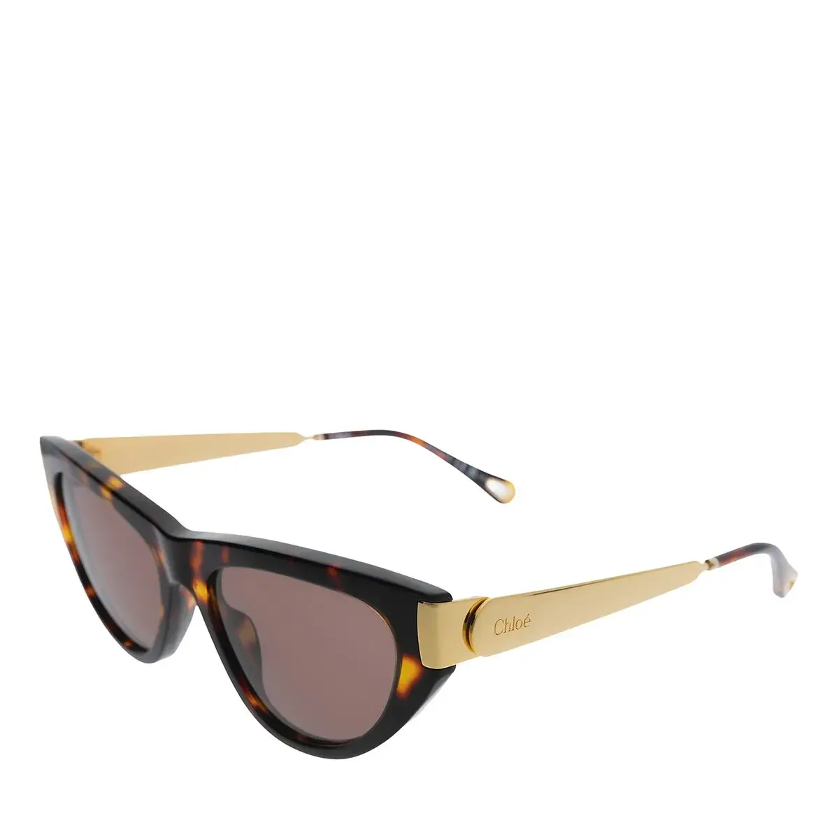 Cat-Eye-Sonnenbrille mit goldenen Akzenten