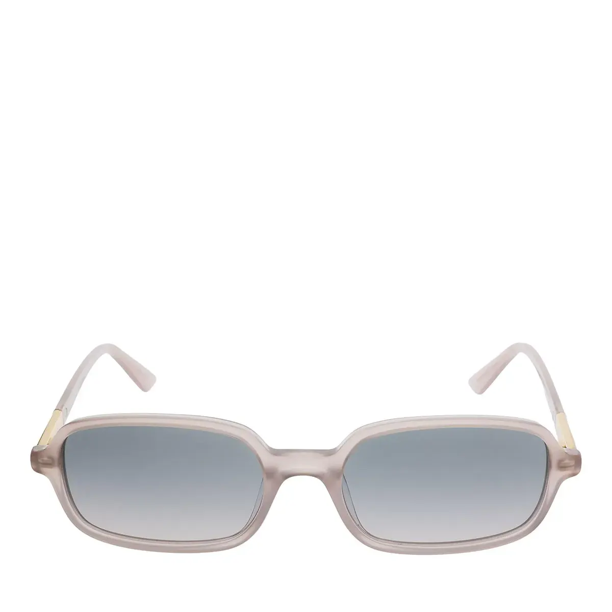 Rechteckige Sonnenbrille mit goldenen Akzenten