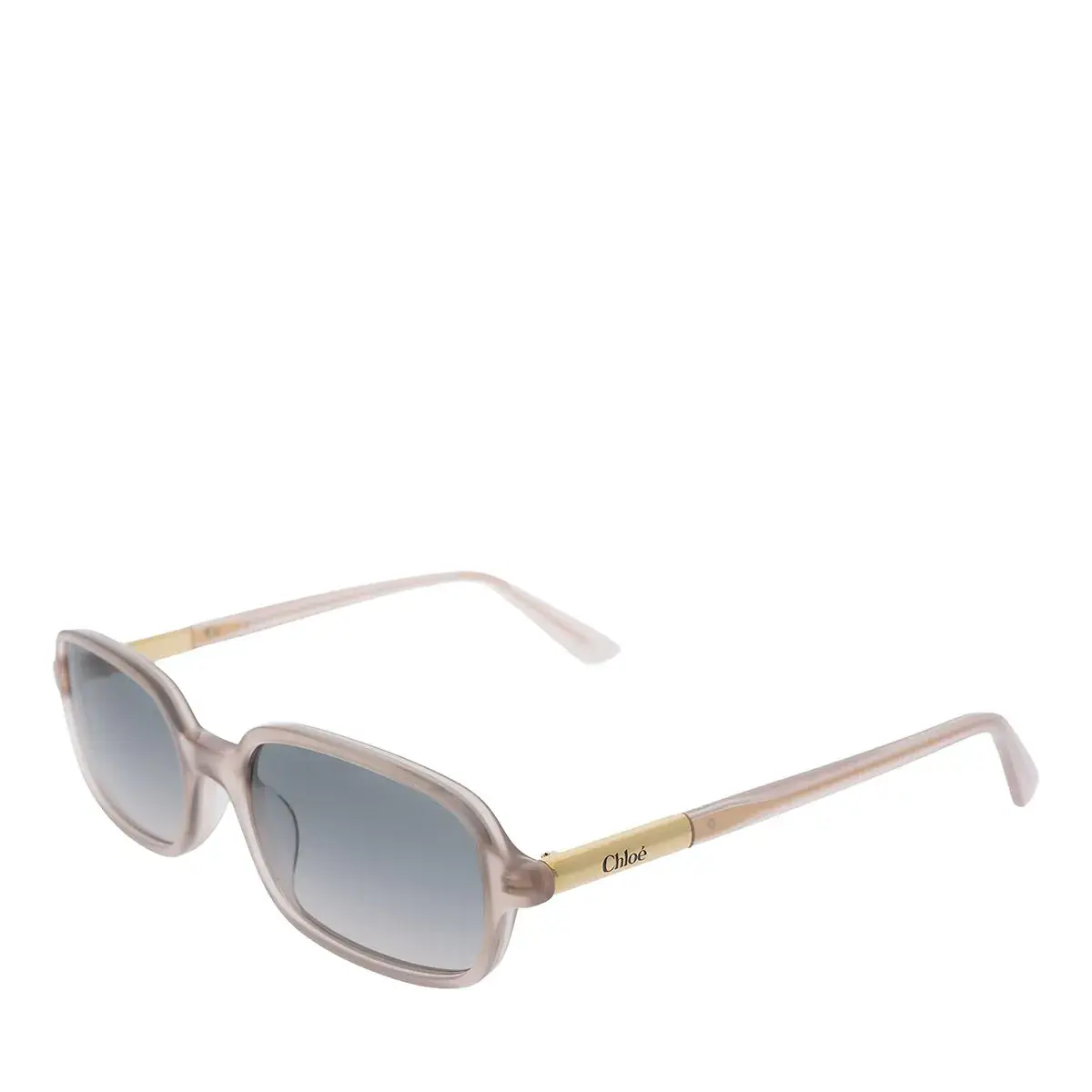 Rechteckige Sonnenbrille mit goldenen Akzenten