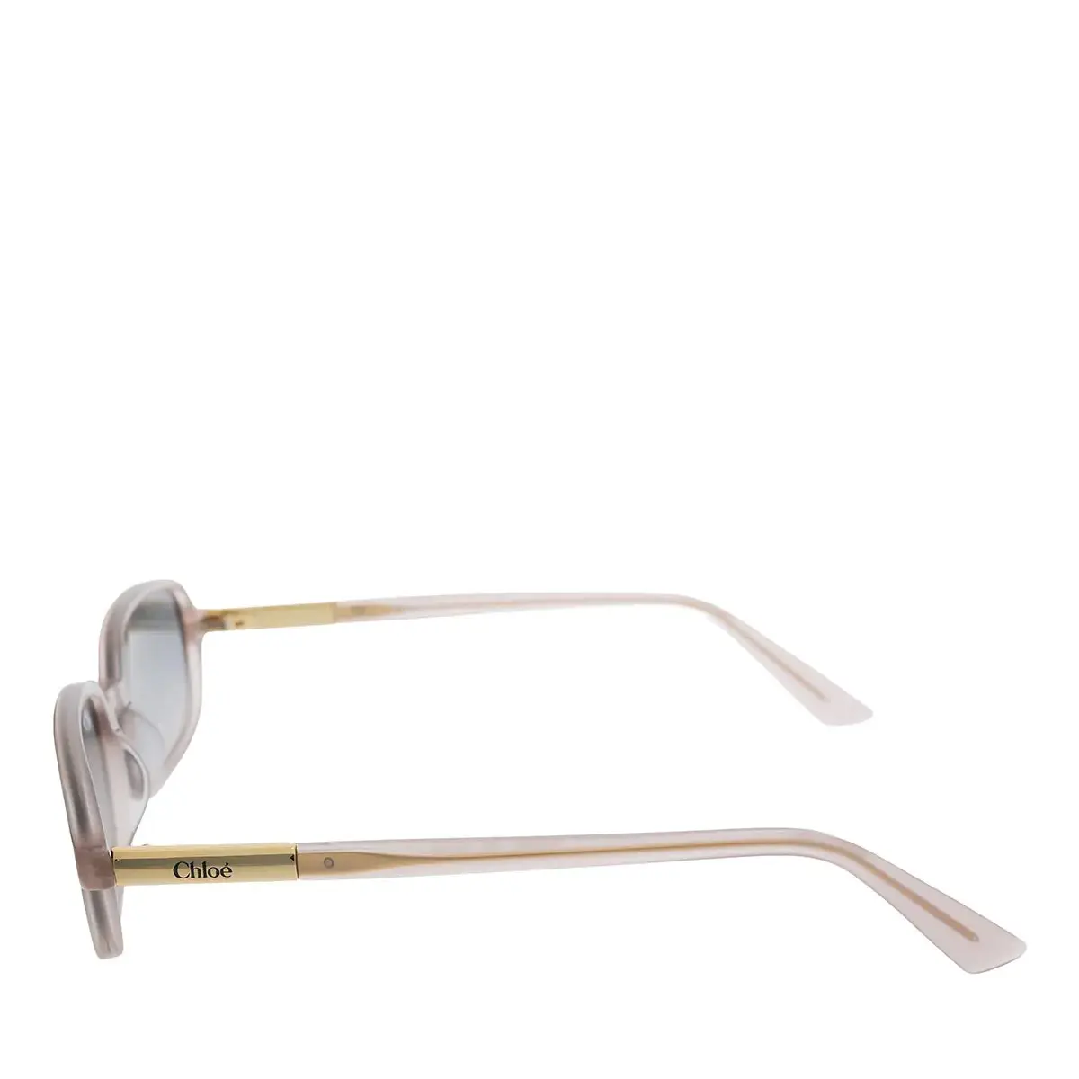 Rechteckige Sonnenbrille mit goldenen Akzenten