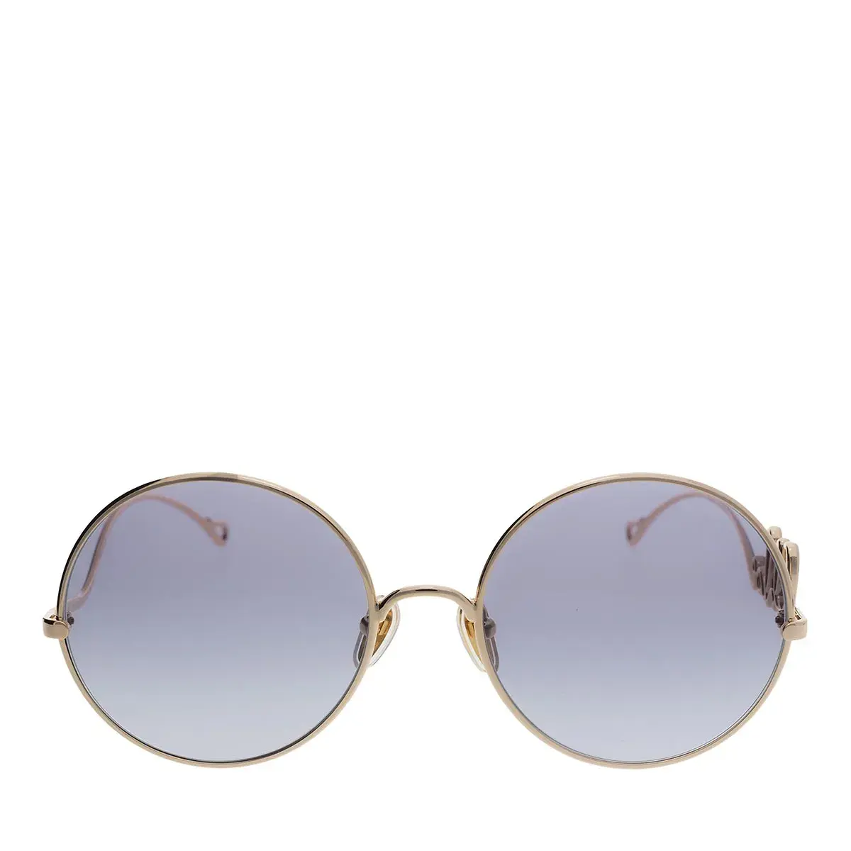 Runde goldfarbene Sonnenbrille mit Logo-Detail