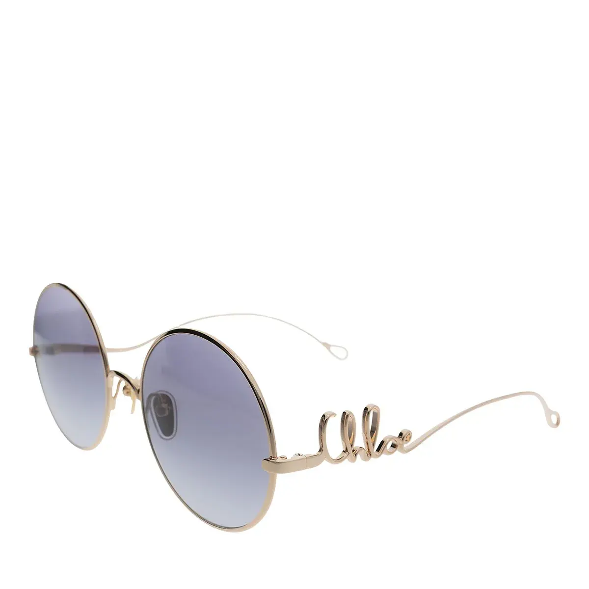 Runde goldfarbene Sonnenbrille mit Logo-Detail
