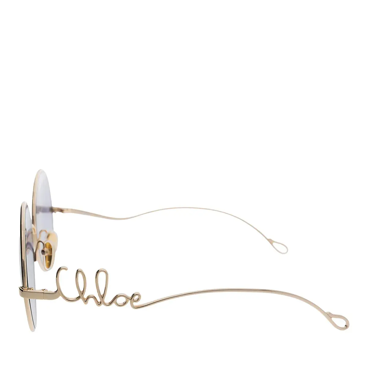Runde goldfarbene Sonnenbrille mit Logo-Detail