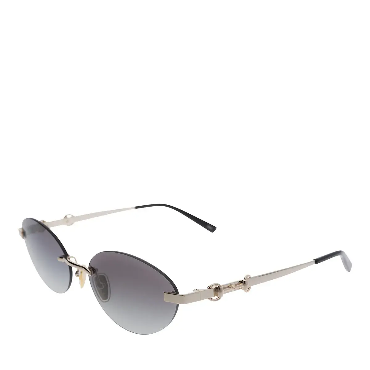 Ovale randlose Sonnenbrille mit Pferdegebiss-Detail