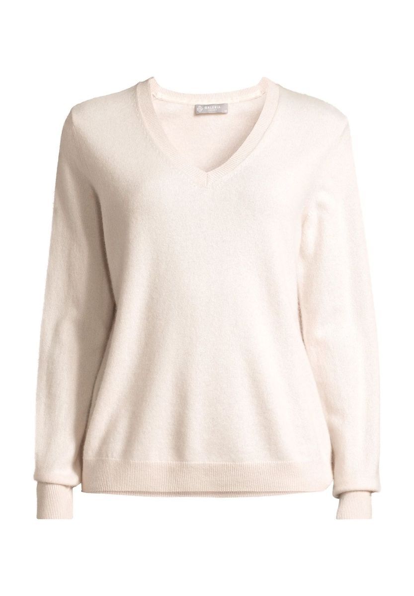 Klassischer Kaschmir Pullover mit V-Ausschnitt