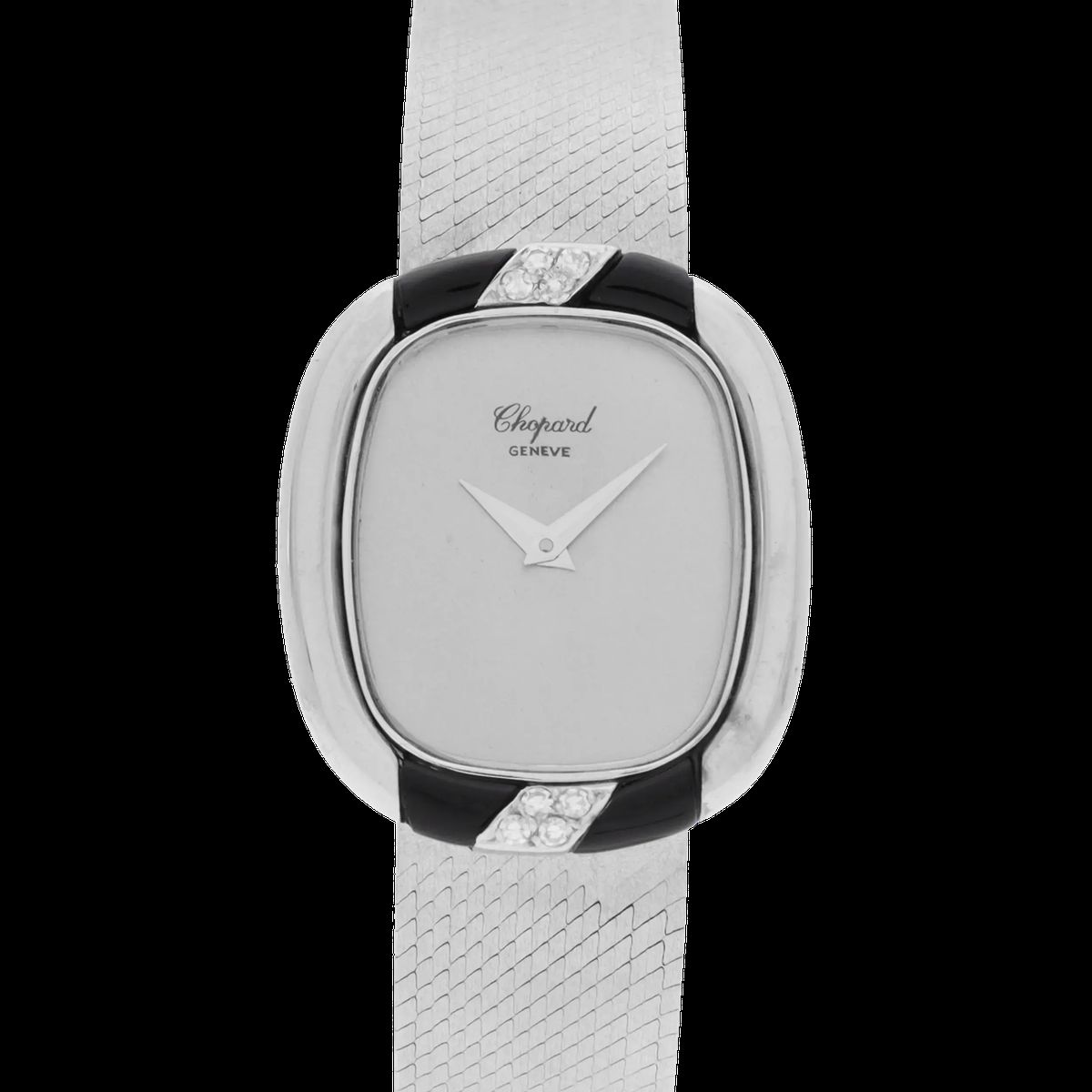Elegante Damenuhr mit Onyx-Einlage