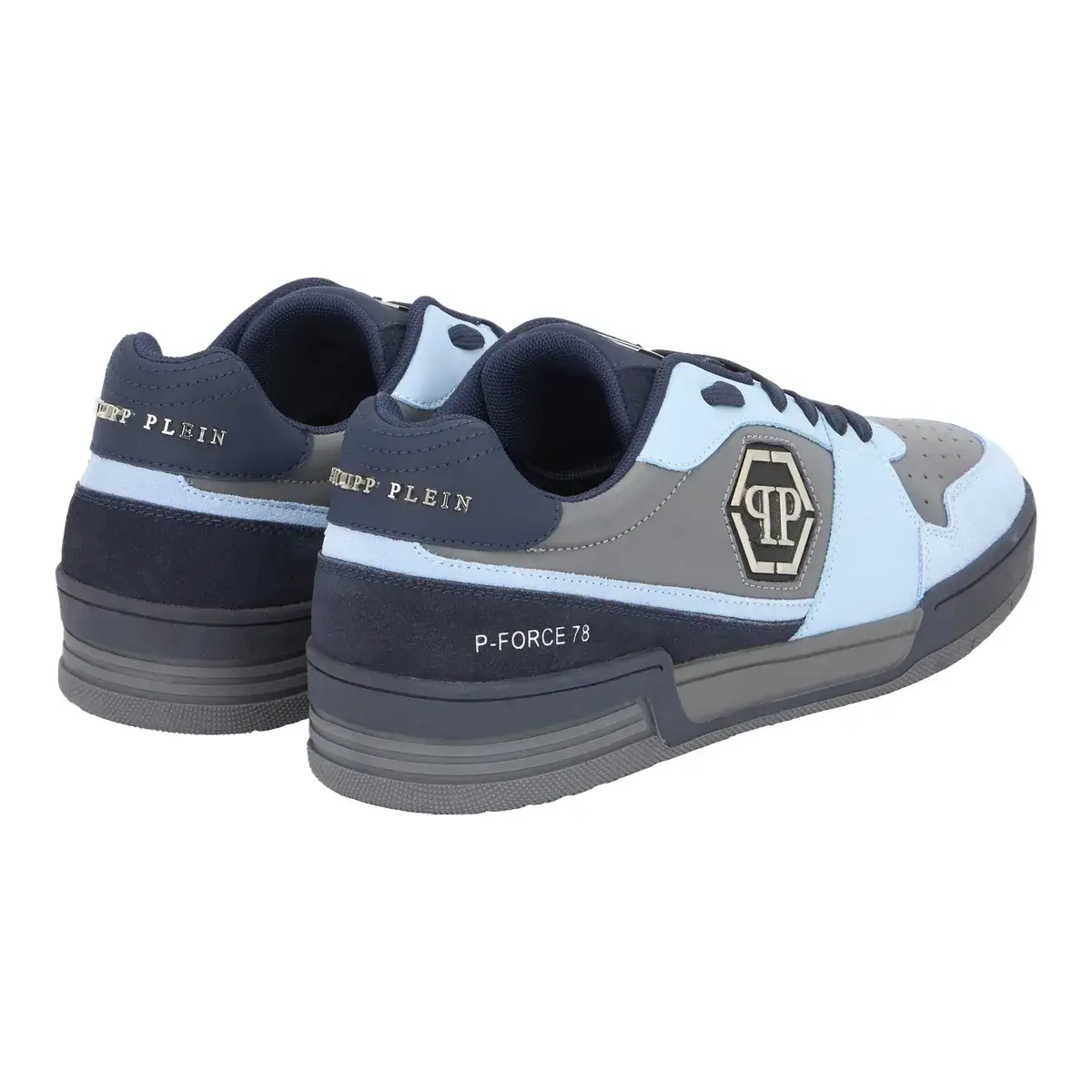 Zweifarbige Low-Top-Sneakers mit Einsätzen