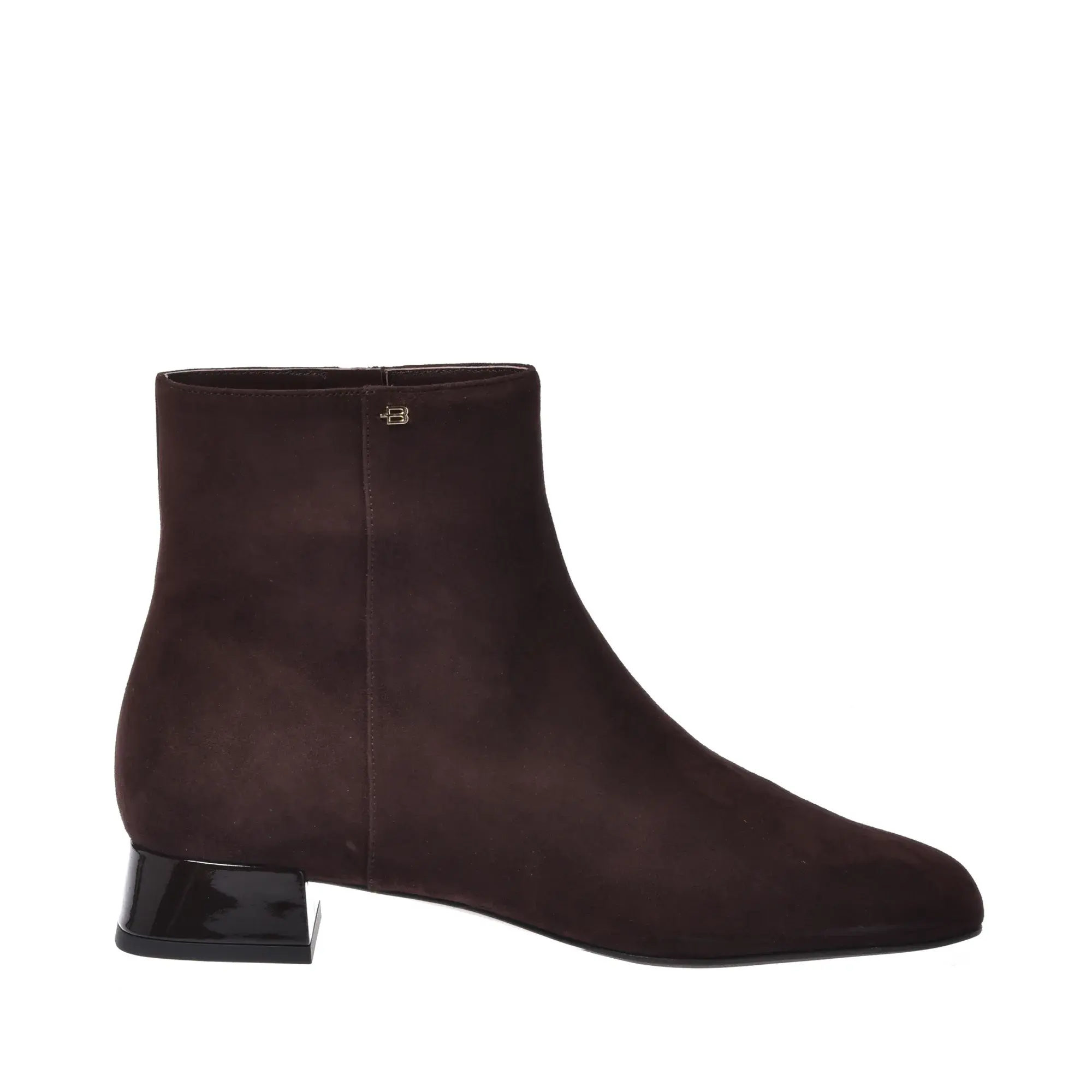 Stiefeletten aus Wildleder mit Blockabsatz