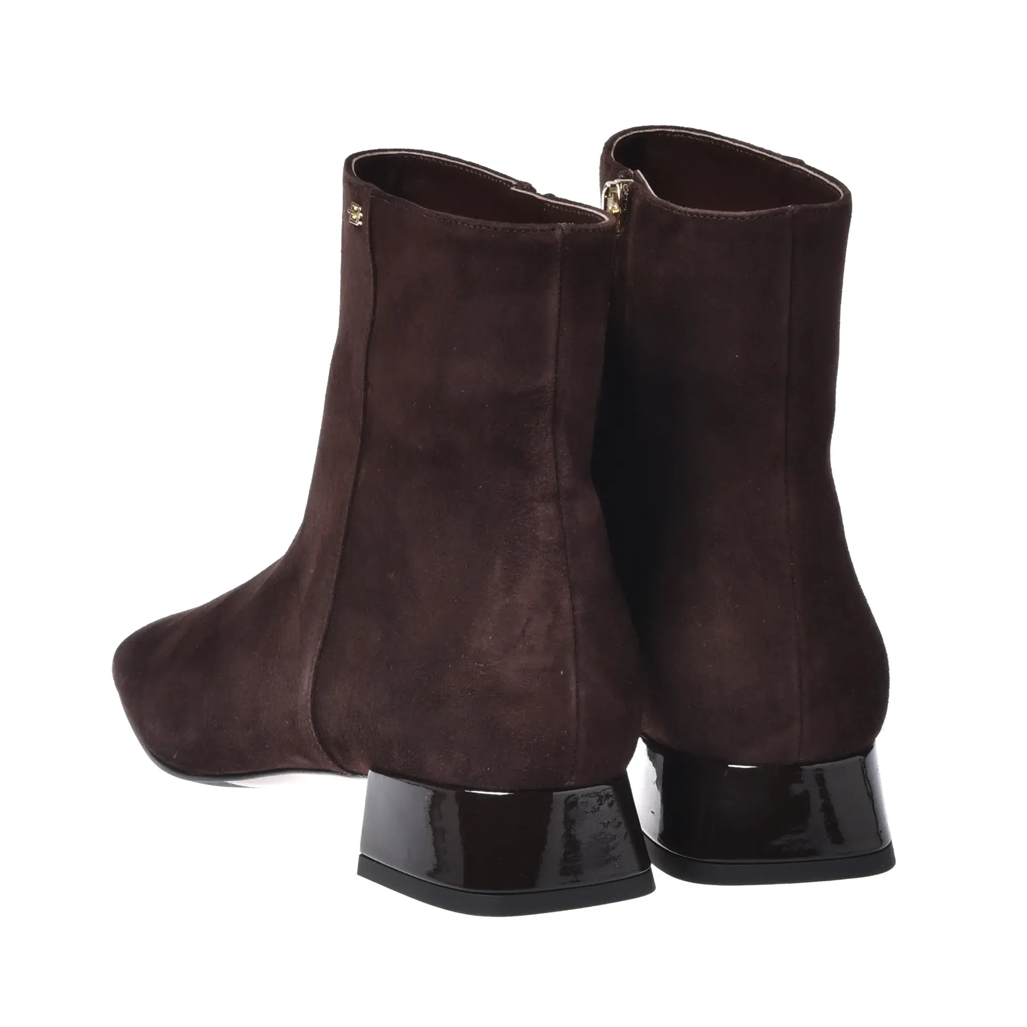Stiefeletten aus Wildleder mit Blockabsatz