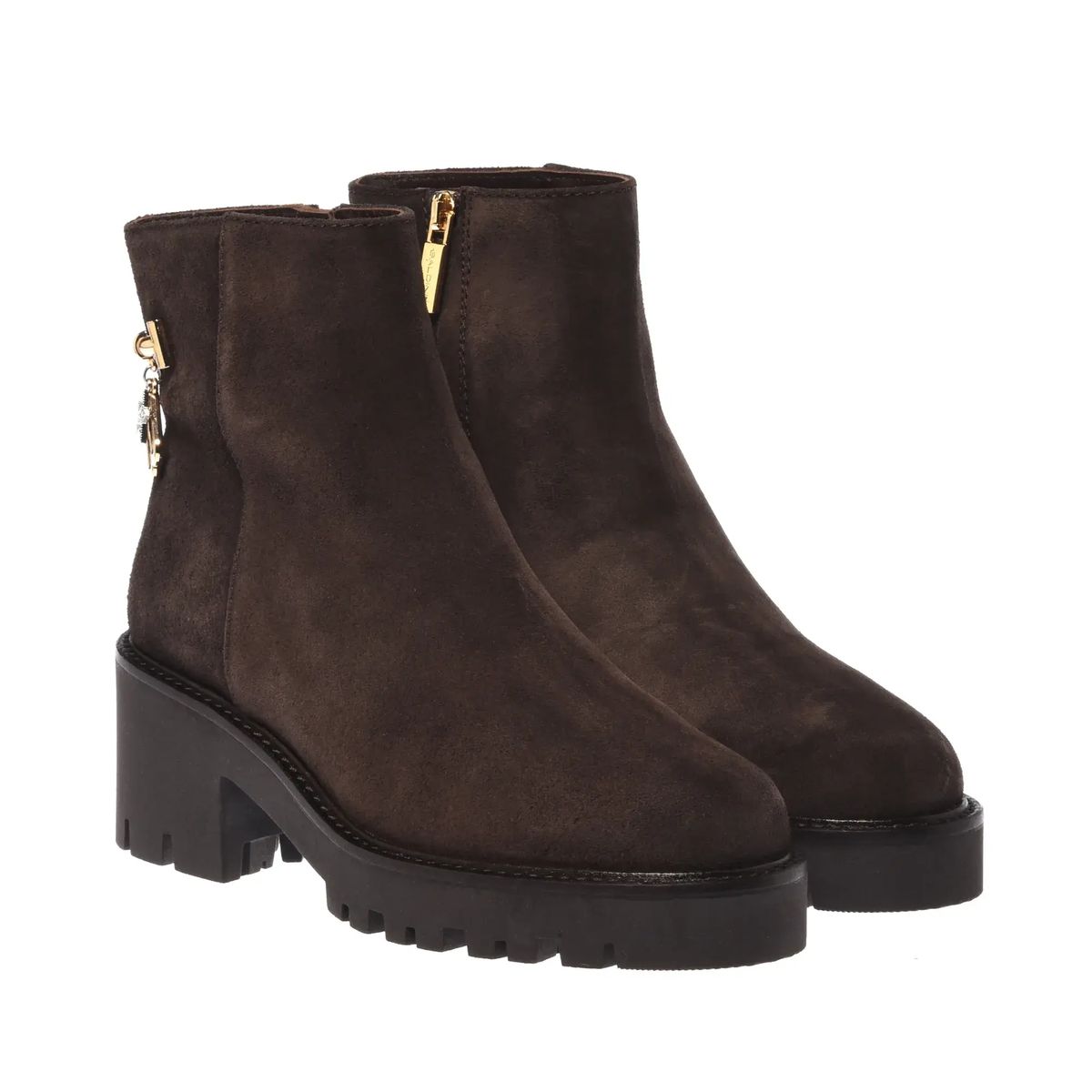 Stiefelette aus Wildleder mit Charm-Detail