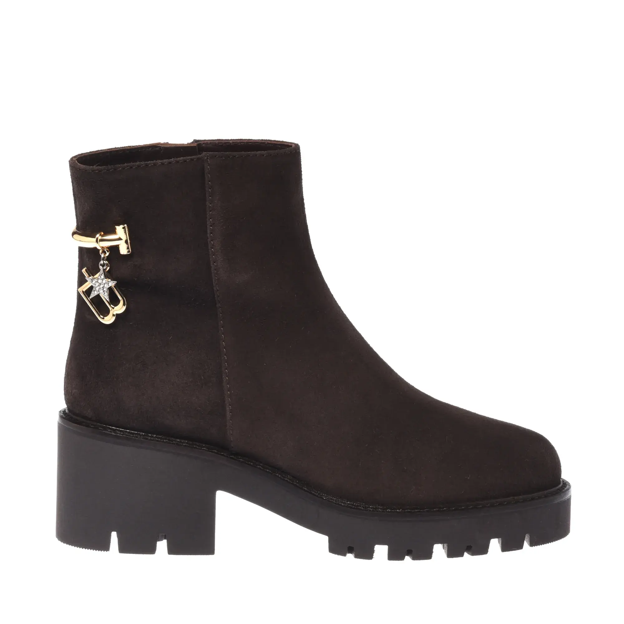Stiefelette aus Wildleder mit Charm-Detail