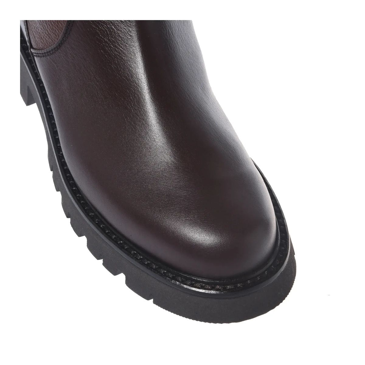 Braune Leder-Stiefeletten mit Schnalle