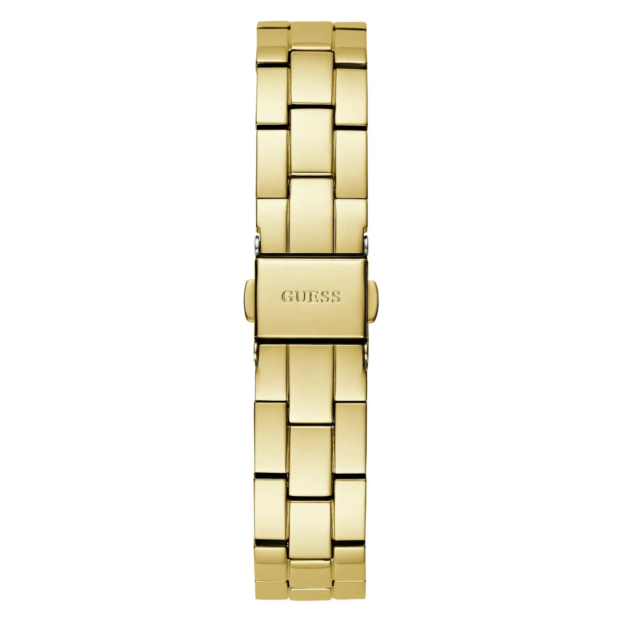 Goldfarbene Uhr mit Kristallakzenten