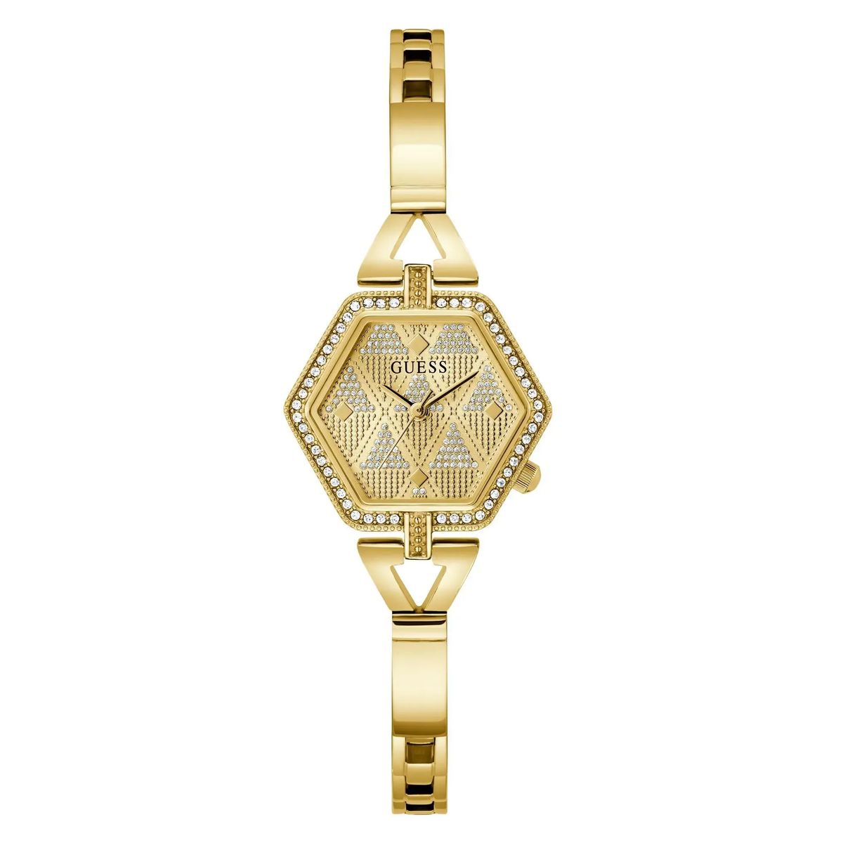 Goldfarbene Damen-Hexagon-Uhr