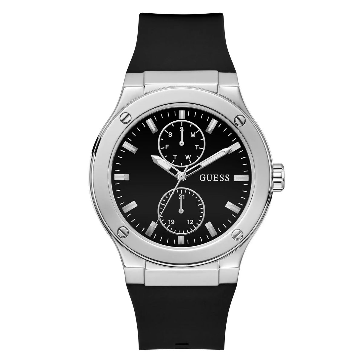 Chronograph Uhr mit schwarzem Gummiband