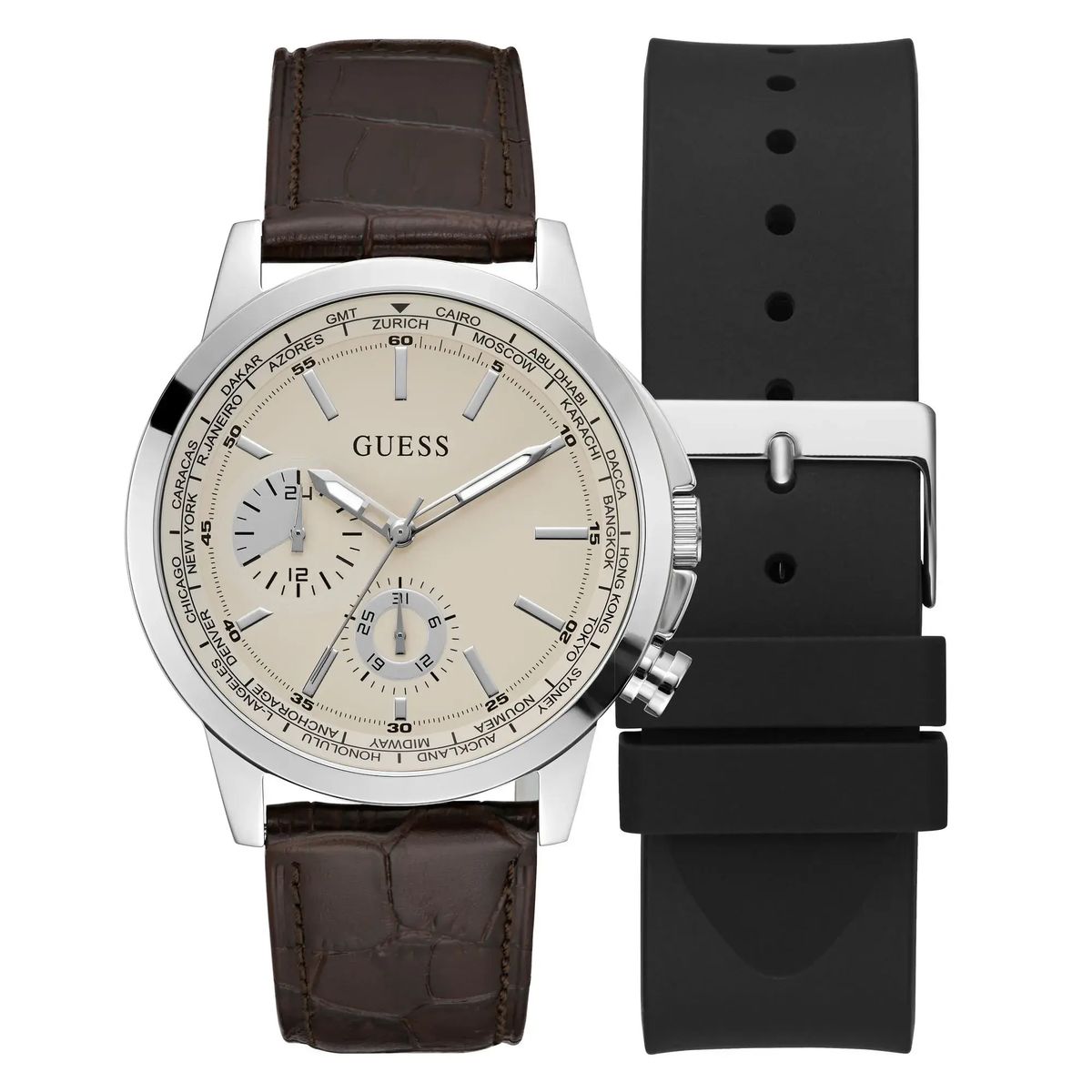 Elegantes Analog-Uhrenset mit zwei Armbändern