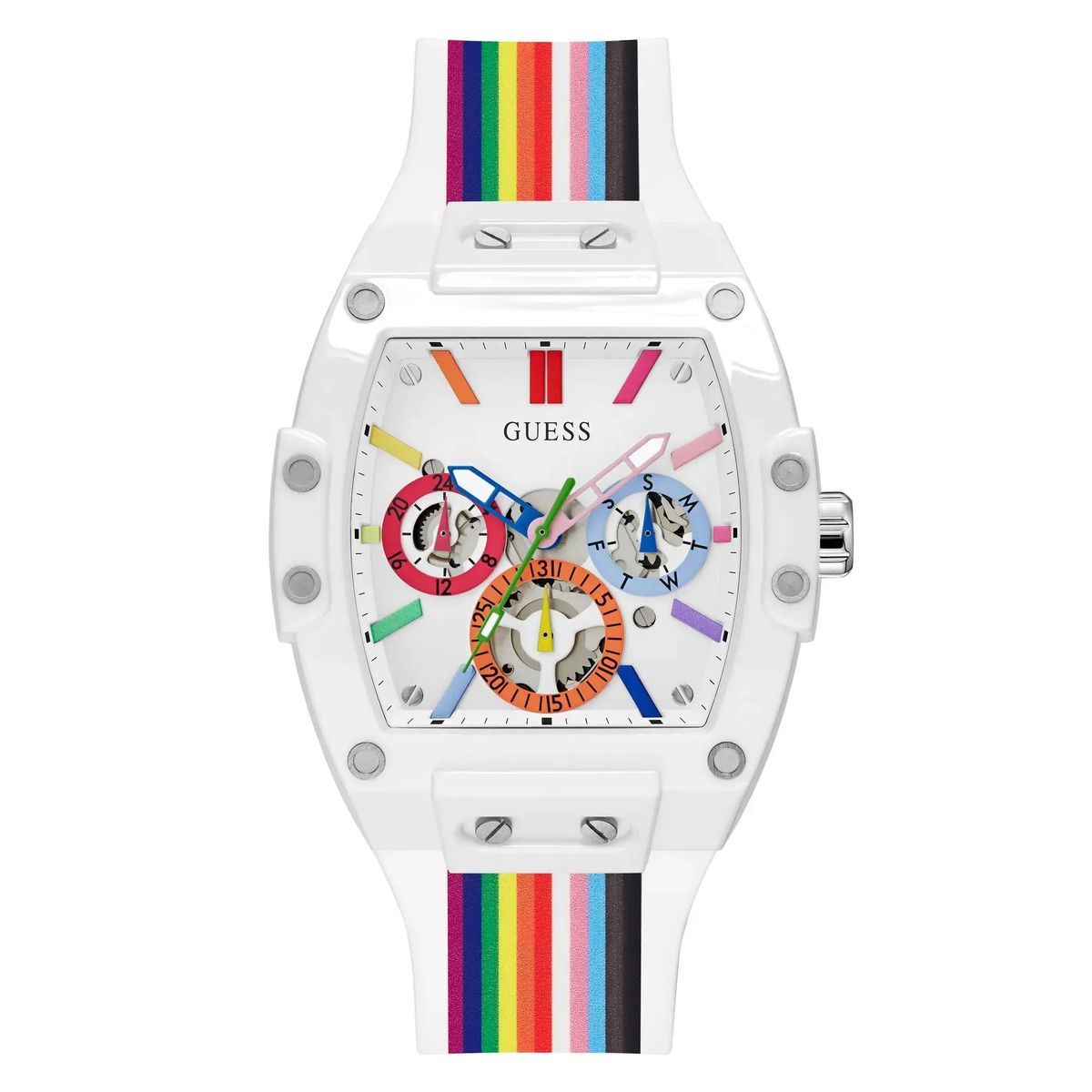 Unisex Weiße Regenbogen Chronograph Uhr