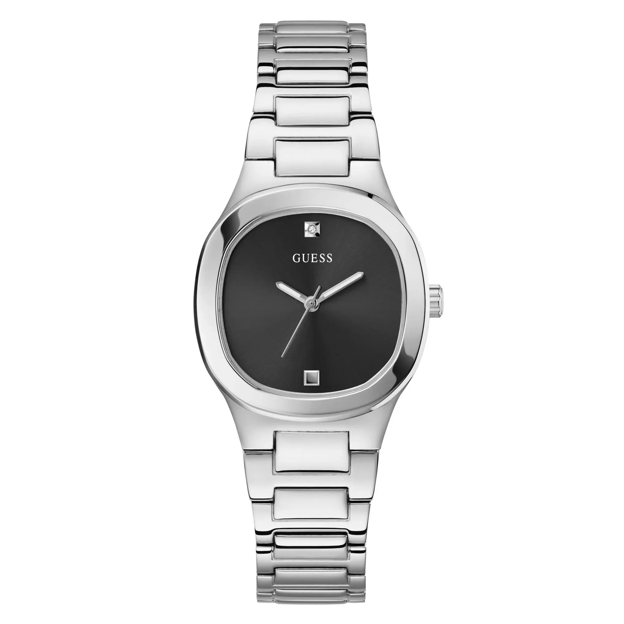 Moderne silberfarbene Analog-Uhr Unisex
