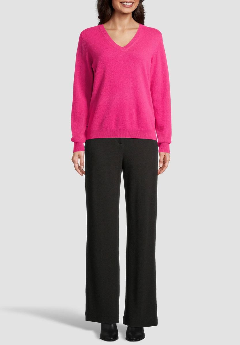 Klassischer Kaschmir V-Ausschnitt Pullover