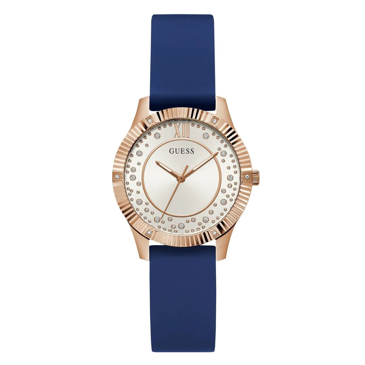 Elegante Damenuhr mit blauem Armband