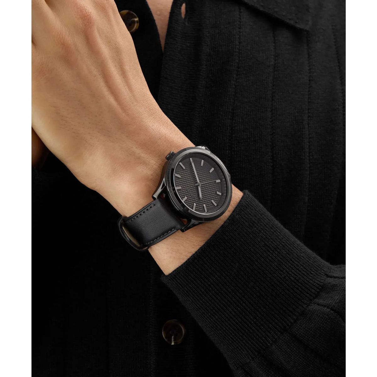 Schwarzes Leder Uhrenarmband Ersatz