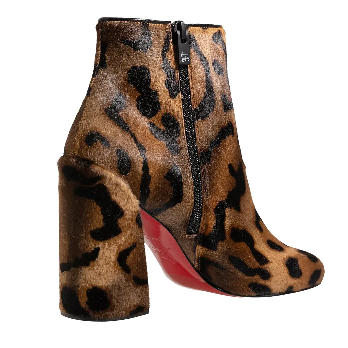 Stiefeletten mit Leopardenmuster und Absatz