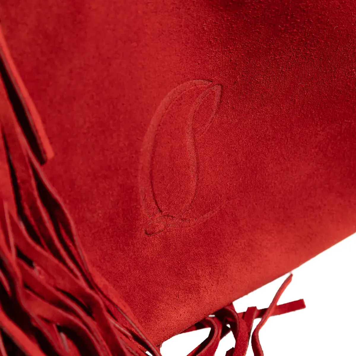 Rote Wildleder Fransen Hobo Tasche