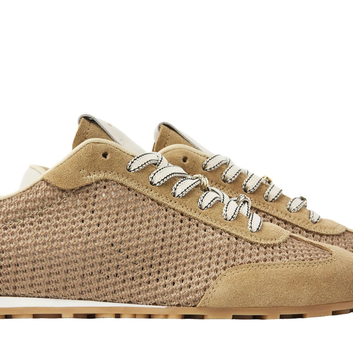 Vintage-inspirierte beige Wildleder-Sneakers
